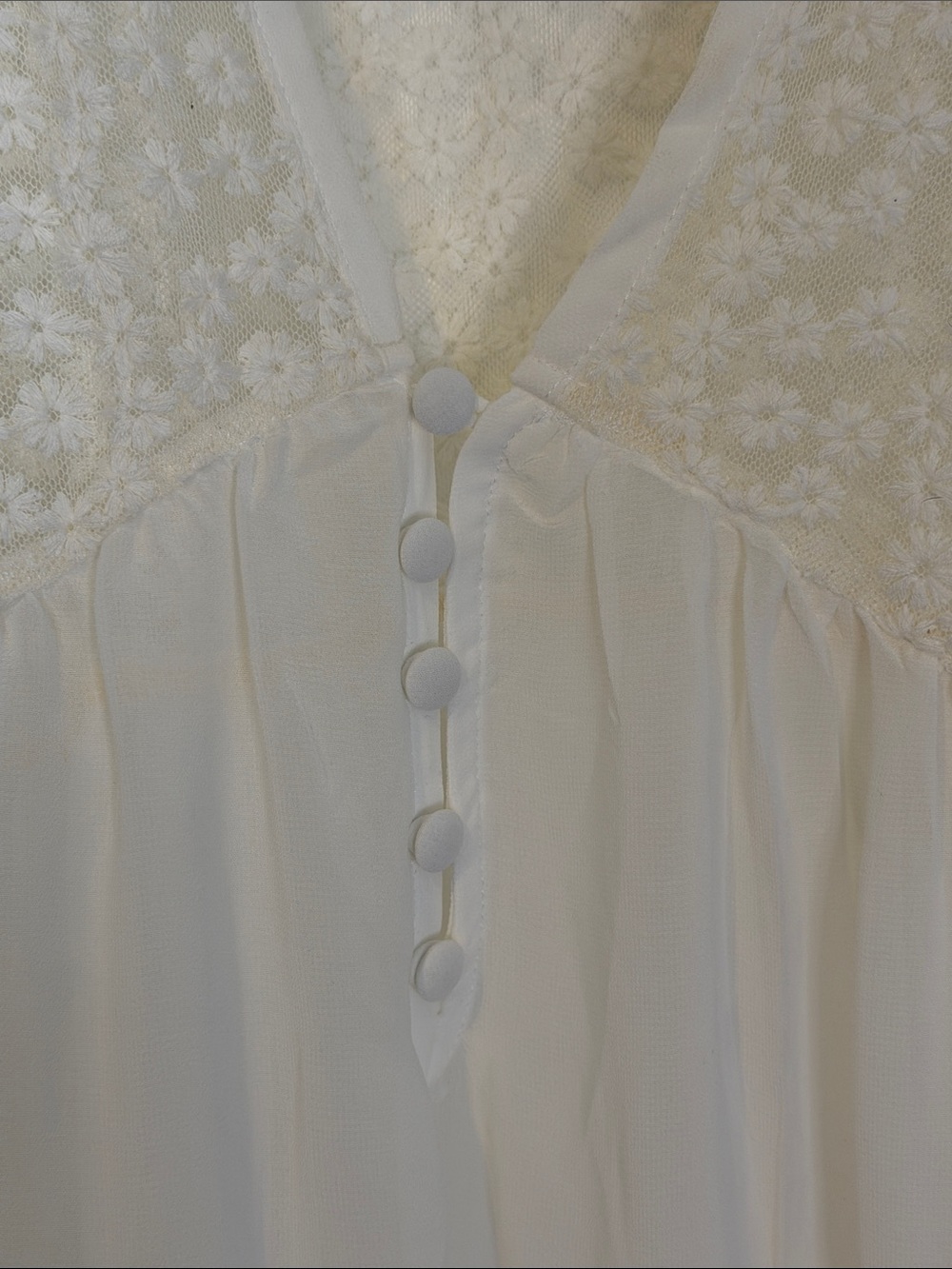 NWT Vintage Torrid Lace Chiffon Shirred Empire Waist Blouse - Picture 5 of 7